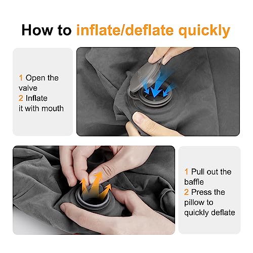 Maliton Inflatable Travel Foot Rest Pillow, Airplane Bed For Kids, Car Foot Rest Pillow, Adjustable Height Leg Rest Pillow For Airplane, Car, Train, Home, Office(Dark Grey, 1 Pack) #TOP4