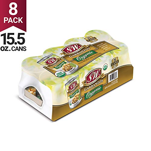 S&W - Organic Garbanzo Beans - Chickpeas - 15.5 Oz. Can (Pack Of 8) #TOP1