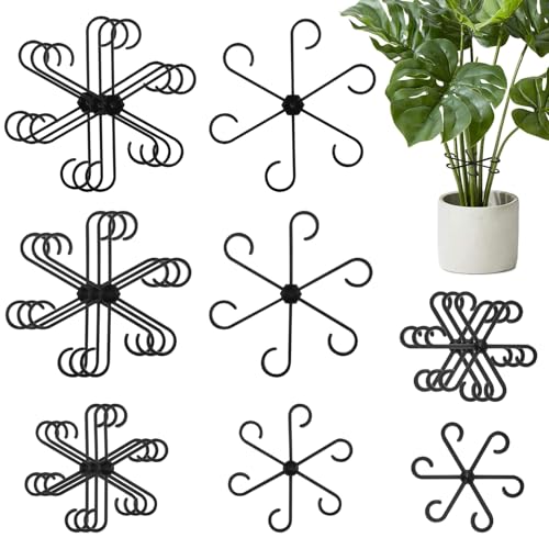 Niuny Soporte para Plantas 16pcs Soporte para Tallos De Planta Sujeta Hojas Planta Plant Stem Support Sets Reutilizables Plantas Trepadoras Tallos Soportes para Apoyar Flores Tomates Rosa (Negro)