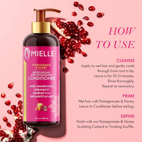 Mielle Pomegranate & Honey Detangling Conditioner For Curly Hair - Deep Moisturising Conditioner To Help Strengthen Strands, Prevents Breakage And Split Ends & Improves Hydration, 355 G - 4