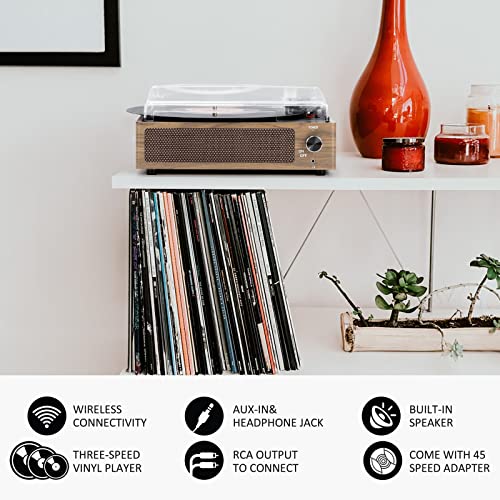 40% Off Seasonlife Vintage Vinyl Record Player with Speakers - Image 6