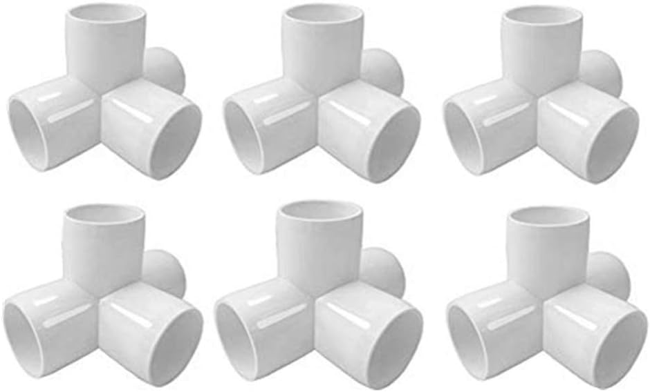 4 Way PVC Corner Fitting 3/4" PVC Elbow Corner Side Outlet Tee Fitting PVC three quarter Elbow Fittings for Furniture Grade,Greenhouse shed pipe fittings and Tent connection 6pcs