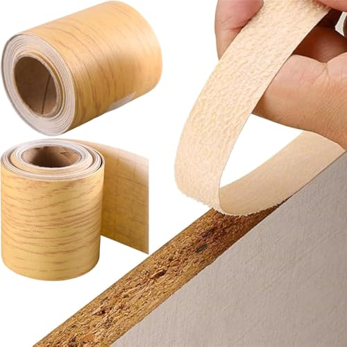 50 mm de ancho x 5 metros de borde de arce auténtico, 2 unidades de cinta de chapa de madera preencolada, rollo de chapa preencolada, cubre el borde de una placa de MDF estándar, para cinta de bordes