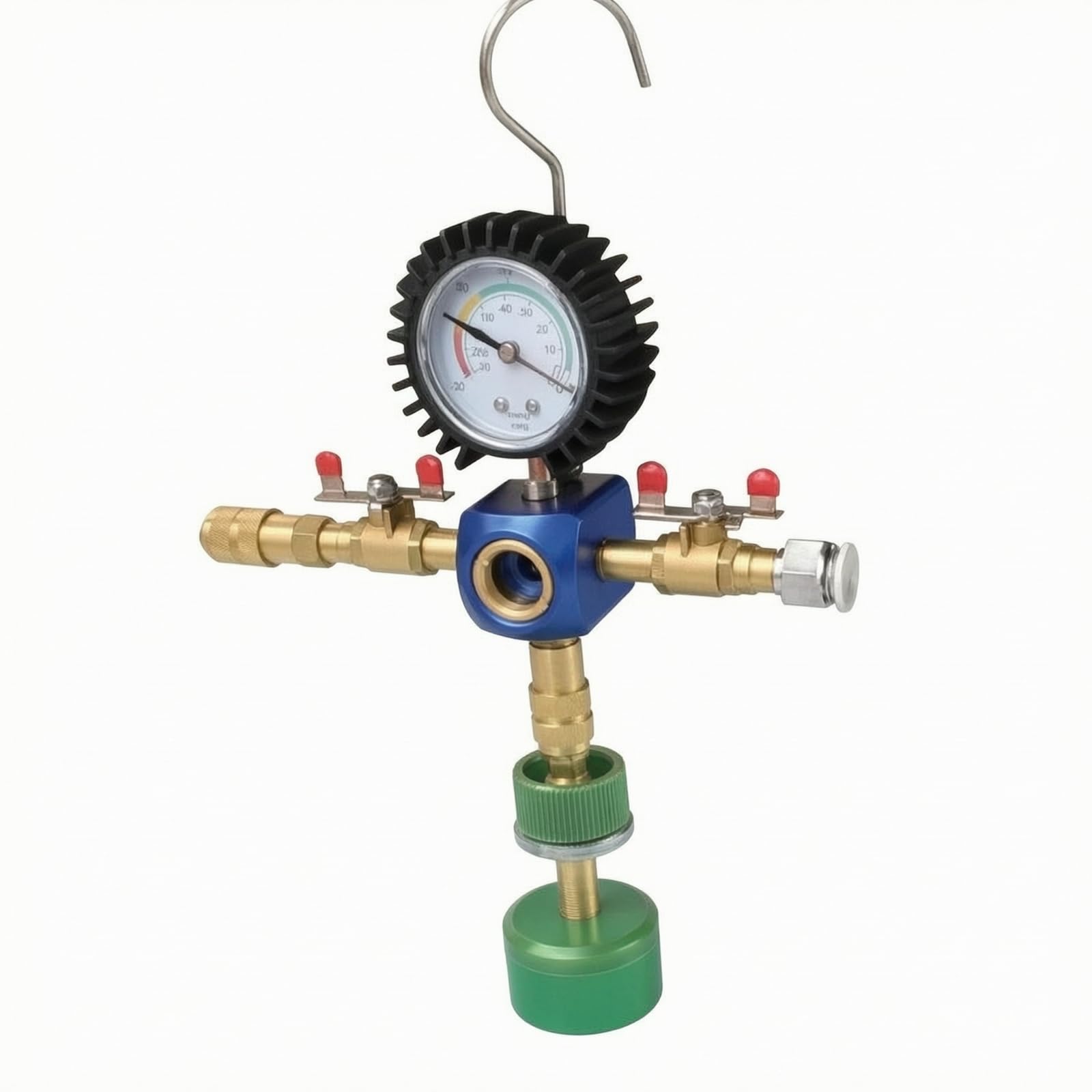 Kit Vacío y Llenado Estructura Metálica Resistente, Profesional, Reparador circuito Refrigeración con tubo flexible, para Taller Mecánico