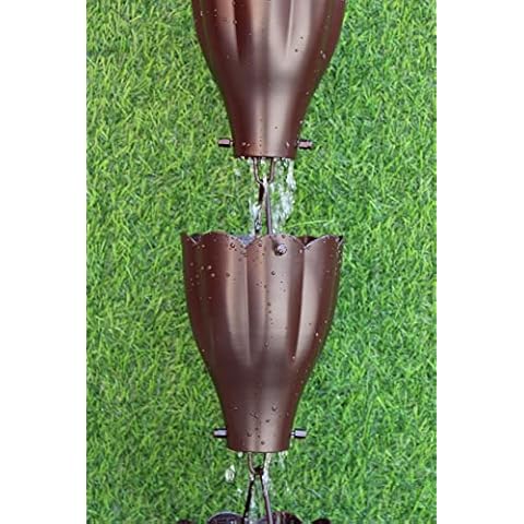 KAM Home XL Scallop Aluminium Rain Chain Cover