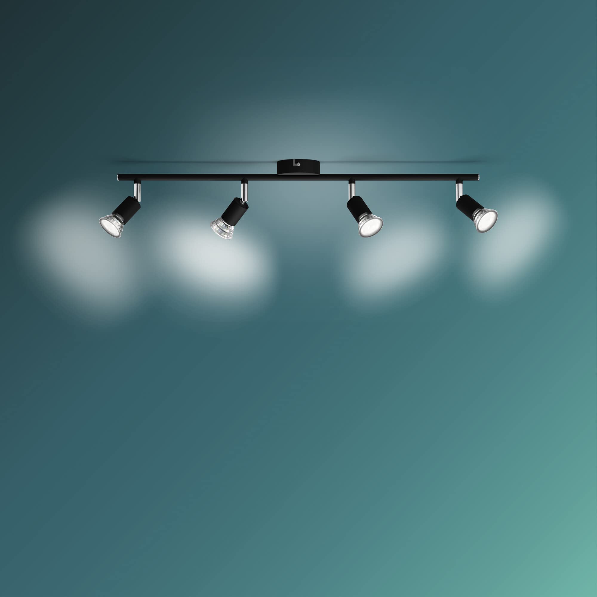 PHILIPS LED Faretto Integrato Limbali, 4 Punti Luce, 50W, Nero
