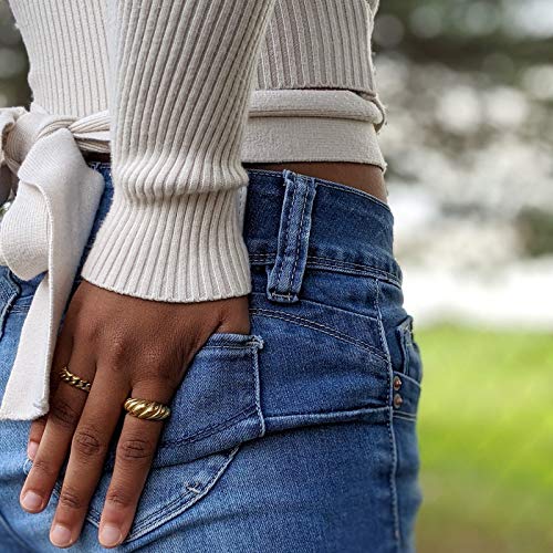 Baguette Dome Ring | CZ Set Gold Dome Ring | CZ Stacking Thick Band2