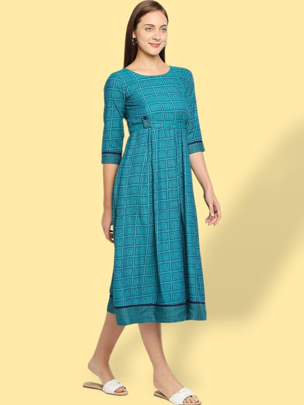 Image of DUMMY SHAPE Women's Rayon Anarkali Maternity Dress & Feeding Kurti with Zippers