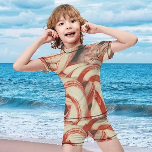 Peppermint Candy Canes ChristmasChildren's Casual Swimsuit Set - Simple and Versatile3