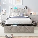 iPormis Twin Bed Frame with 3...