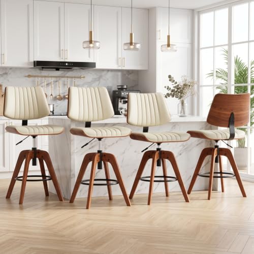 Image of Counter Height Stools set Of 4, Adjustable Mid Century Kitchen Bar Stools