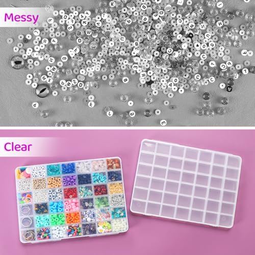 Image of Eppingwin 42 Grids Bead Organizer, Craft Organizers and Storage, Acrylic Organizers, plastic Bead Organizer Box for Crafts Organizing Storing (4 pack)