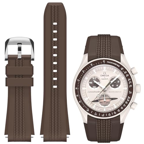 Bracelet montre Moonswatch silicone incurvé 20mm souple pour homme et femme