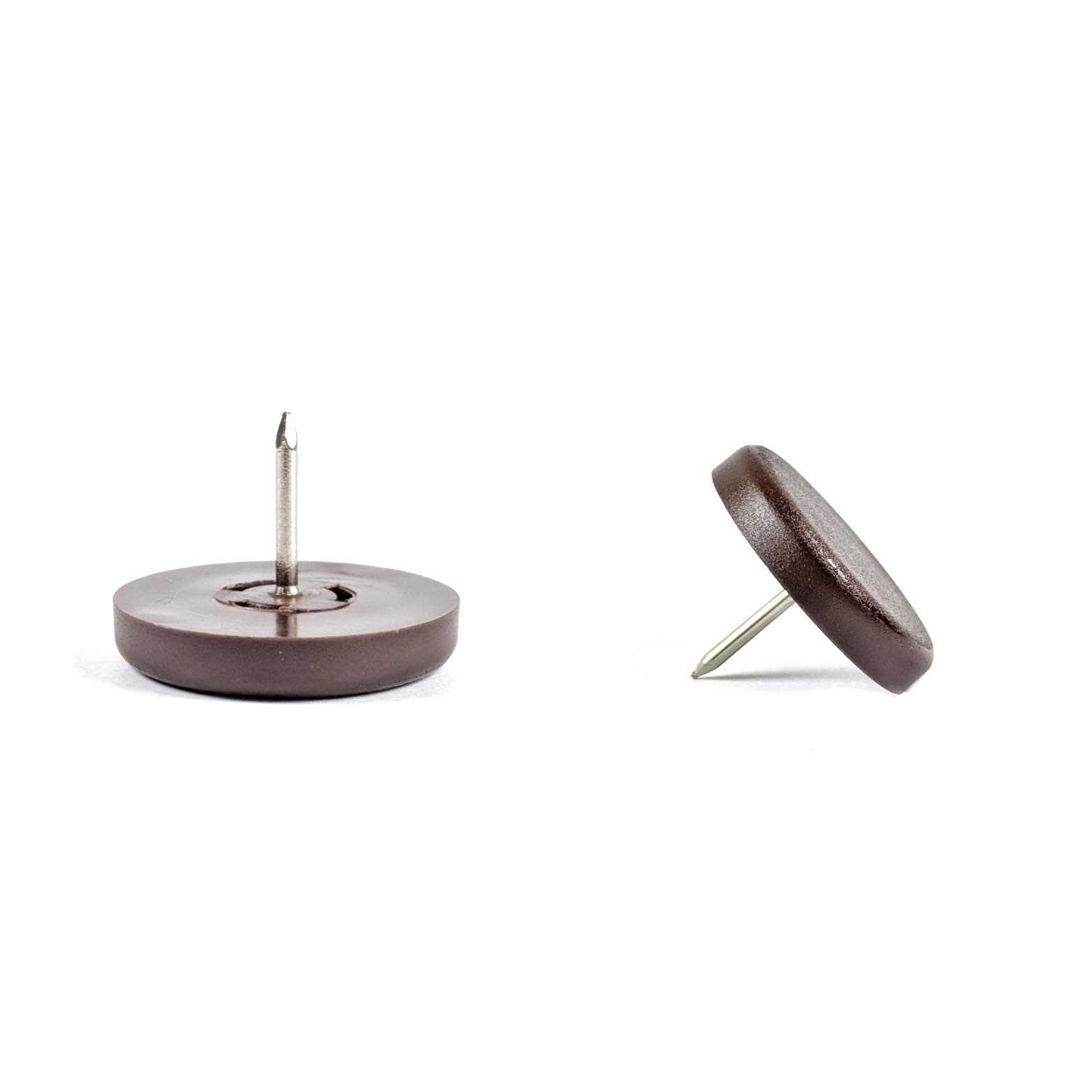 Furniture Sliders - Nail-in Plastic Premium Quality Glides (Brown - 30mm Round, See 2nd Image for Dimensions - Pack of 48) by Keay Vital Parts, Made in Germany