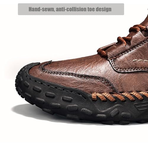 Matufit Shoes for Men, Men's Hand-Sewn Composite Toe Cowhide Shoes Casual Shoes, Wide Comfortable Leather Boots3