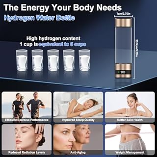 Feelhap Bouteille d'Eau Hydrogène,Générateur d'Eau Hydrogène Portable,450ML Générateur d'Eau Ioniseur Rechargeable avec Technologie SPE et PEM,Jusqu'à 6850PPM,Eau Riche en Hydrogène en 7 Minutes