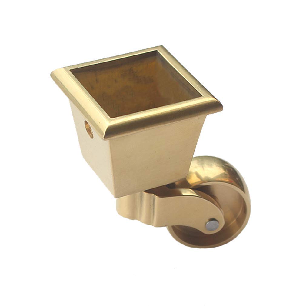 Roulette de meuble carrée en métal et cuivre, 3 pouces, charge 440 LB