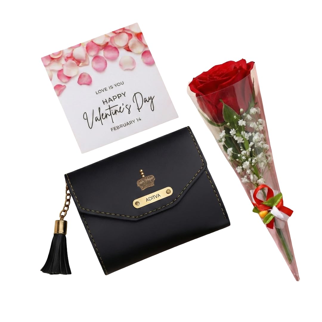 Personalized Women’s Wallet with Name Plate & Tassel | Elegant PU Leather Ladies Purse | Valentine & Birthday Gift for Her (Black)-image-38