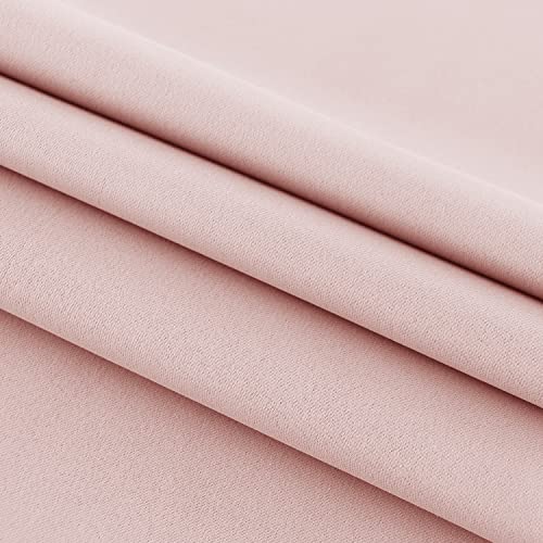 Image of DWCN French Door Curtains - Rod Pocket Thermal Blackout Curtain for Doors with Glass Window, Kitchen and Patio Doors for Privacy, 25 X 72 Inches Long, 1 Curtain Panel with Tieback,Blush Pink