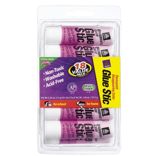 Avery Purple Application Permanent Glue Sticks, 0.26 Ounce, 18 per Pack (98079)