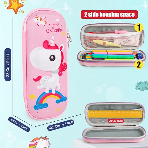 Image of Zest 4 Toyz Unicorn Pencil Case for Kids Pencil Pouch Large Capacity Storage Box School Supplies for Girls & Boys -Pink Color