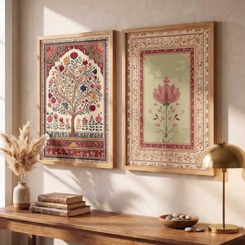 Image of kotart Indian Traditional Art Wall Painting Home Decoration With Frame For Living Room Bed Room Hotel Wall Decor Digital Reprint Engineered Wood Set of 2 (10X13 INCH)