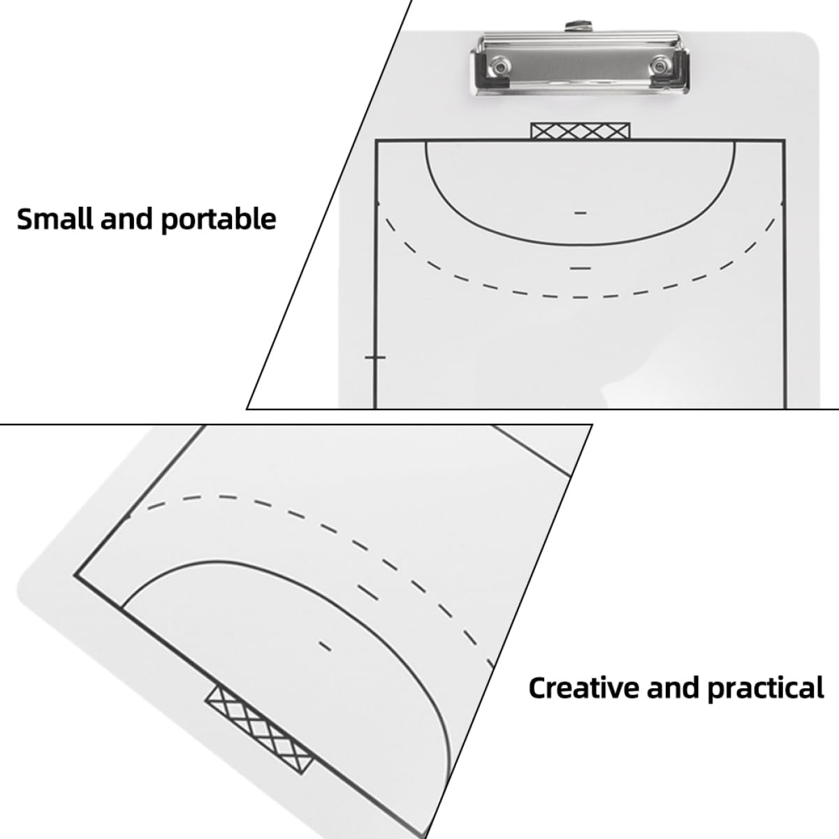 Handball Board 2 Stück mit Doppelseitigem Pvc Klemmbrett Abwischbares und Tragbares Trainingszubehör für Trainer im Handballspiel