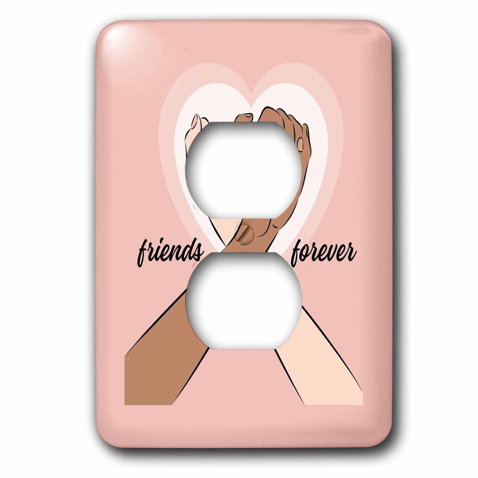 3dRose Image of quote friends forever pinky finger promise... - Light Switch Covers (lsp-388413-6)