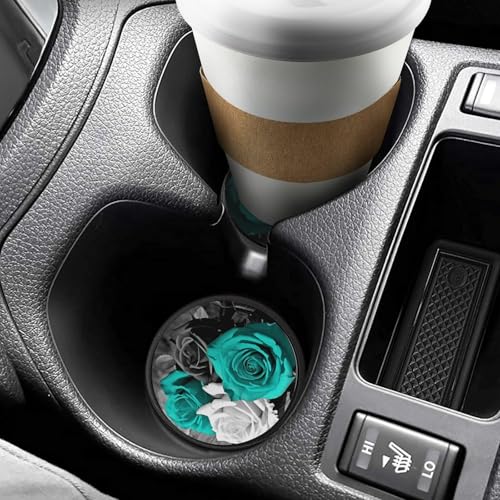 Portavasos para carro de madera con diseño floral, 2 piezas miniatura 6