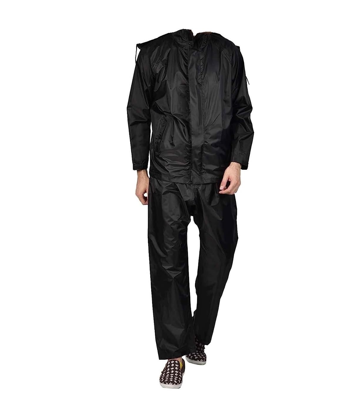 unisex 2pc black raicoat for men and women, Bikers raincoat, 2XL-image-37