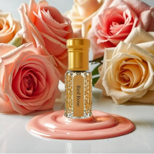 Image of NOMAN Red Rose Liquid Attar Original Pure Long-Lasting 100% Alcohol Free, 12ml In Luxury Bottle Best For Unisex