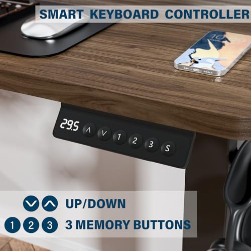 Image of Kingant Standing Desk, 35x20 Inch Electric Height Adjustable Computer Desk