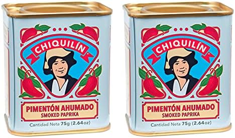 Chiquilín Smoked Paprika, Spanish Pimentón Ahumado Tins, 2.64 oz, Pack of 2