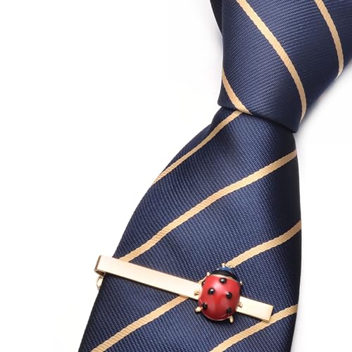 Image of Unique Insect Tie Clip for Men Bee Fish Butterfly Turtle Ladybug Novelty Tie Bar Silver Gold Animal Party Anniversary Jewelry Gift