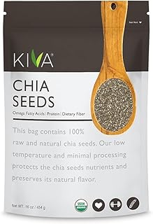 Kiva Organic Raw Chia Seeds, 16 oz. bag | USDA Organic | Premium, Raw, Non-GMO, Gluten-Free, Vegan, Natural | Rich in Omeg...