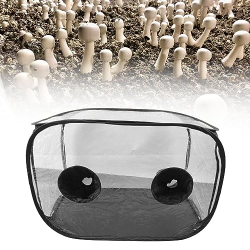 SustVita - Kit de cultivo de setas, tienda de cultivo portátil con cremallera y contenedor de PVC para micología y horticultura