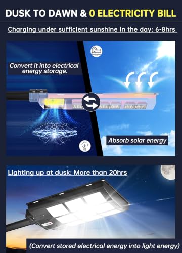 Image of Gefolly SL-9000W Solar Street Light Outdoor Solar Security Motion Lights