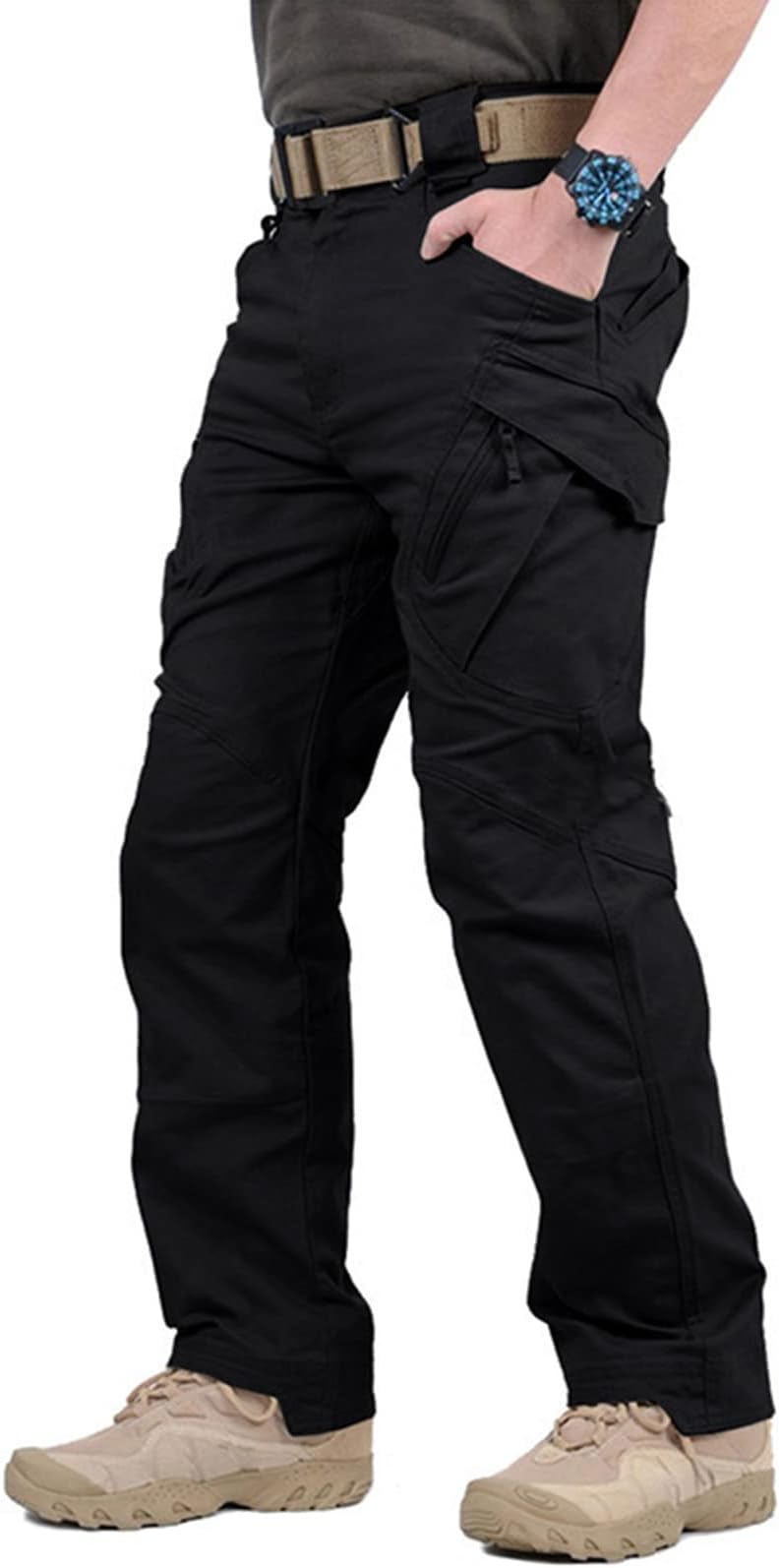 Mens Cargo Work Trousers Combat Tactical Outdoor Casual Pants with Multi-Pockets, Sporty Workout, Lounge, Casual Outdoor Trousers Suitable for Men and Women