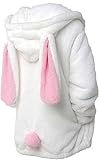 YeeSupe Winter Fluffy Pink Ears Bunny Coat Hoodie With Ears&Tail For Women Men Winter Zip Jacket Cosplay Rabbit Sweater Jacket (US, Alpha, One Size, Regular, Regular, WhitePinkBunny)