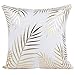 JOTOM Housse de Coussin marquage à Chaud et Diamant d'oreiller pour Canapé Maison Salon Chambre Décoration D'intérieur, 45x45cm(Feuille d'or 2)