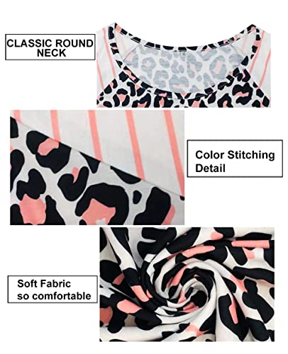 Image of CARCOS Plus Size Tops for Women Short Sleeve Raglan Striped Tee Color Block Crewneck /V Neck Tunic Loose Fit Summer XL-5XL