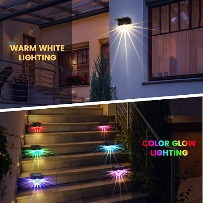 Solar Deck Lights 8 Pack Warm White LED Color