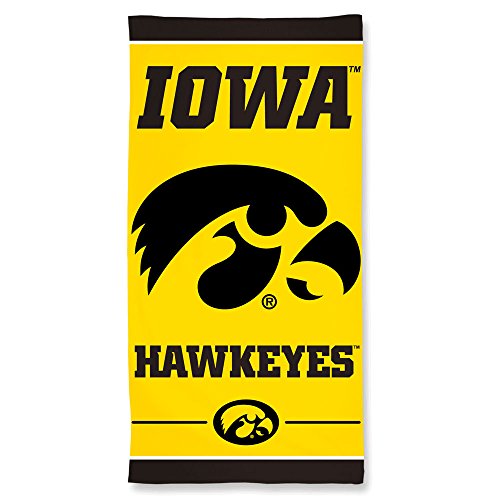 NCAA Iowa Hawkeyes Serviette de plage en fibre 76,2 x 152,4 cm