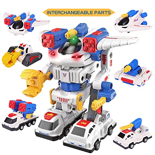 Take Apart Vehicle Construction Trucks Toy, Kids 5-In-1 Armored Fighting Car Transform To Magnetic Robot W/ Storage Box, Child Stem Building Birthday Gift For 3 4 5 6 7 Year Old Boys Girls (50Pcs) #TOP7