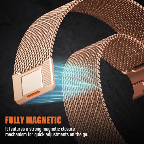 Image of BXUXOHS Milanese Loop for Apple Watch Ultra 3 /2 Band 49mm 46mm 45mm 44mm 42mm Men,Tactical Mecha Strap Military-Grade Design,Magnetic Metal Wristband for iWatch Ultra 2 /3 Series 11 /10 /9 /8 /7 /6 /5 /4 SE