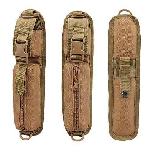 XTACER Shoulder Strap Pouch Tactical Increase Storage Pouch Accessory Hunting Tools Bag for Molle Backpack Strap (Tan (2-Pack))