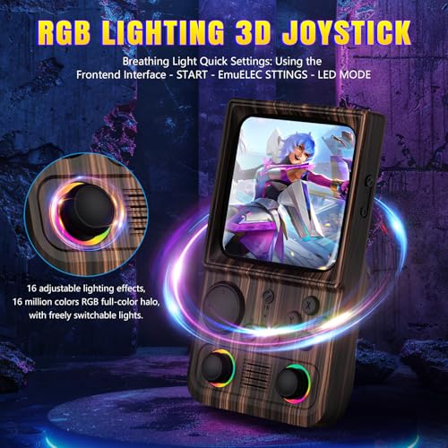 Image of R36T MAX Upgraded Retro Handheld Game Console with 4000mAh Battery, 4.0'' IPS Screen, Retro Gaming Console with Portable Case, Supports WiFi Networked Fighting and OTG(Wood Grain Coffee Brown)