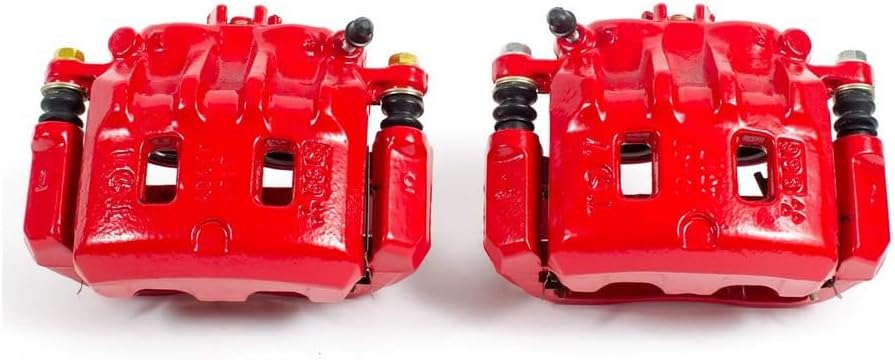 PowerStop Front Red Powder Coated Brake Caliper Pair For Subaru Impreza 2002-03 |Legacy 2001 |Outback 2001 - High Temp Brake Caliper Upgrade, S1948A