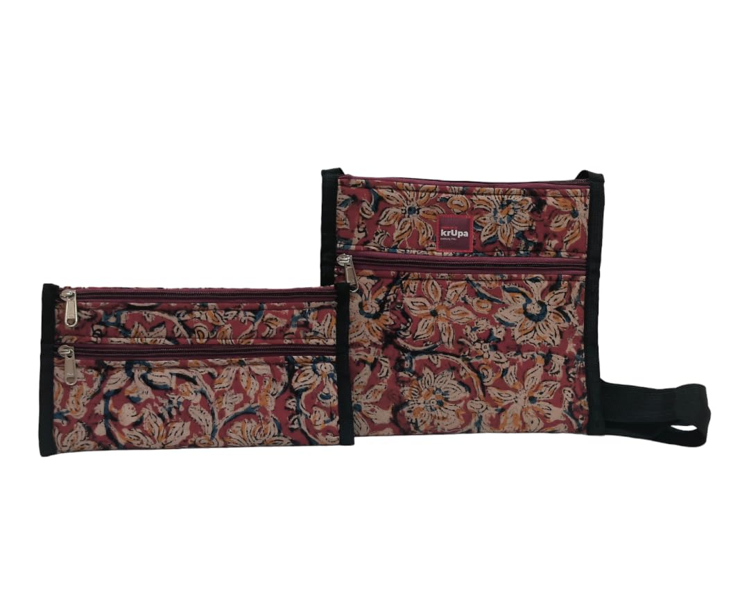 Kalamkari Crossbody Sling Bag With Purse For Women and Girls-Combo Pack-image-28