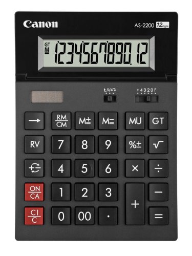 Canon As-2200 Calculatrice Hb EMEA 12 Chiffres - Noir